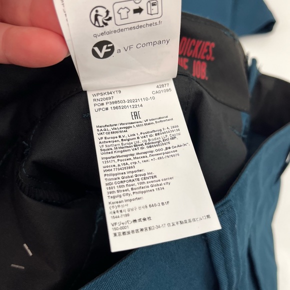 Dickies Skateboarding Slim Fit Pants 30x32 Teal - Picture 8 of 8